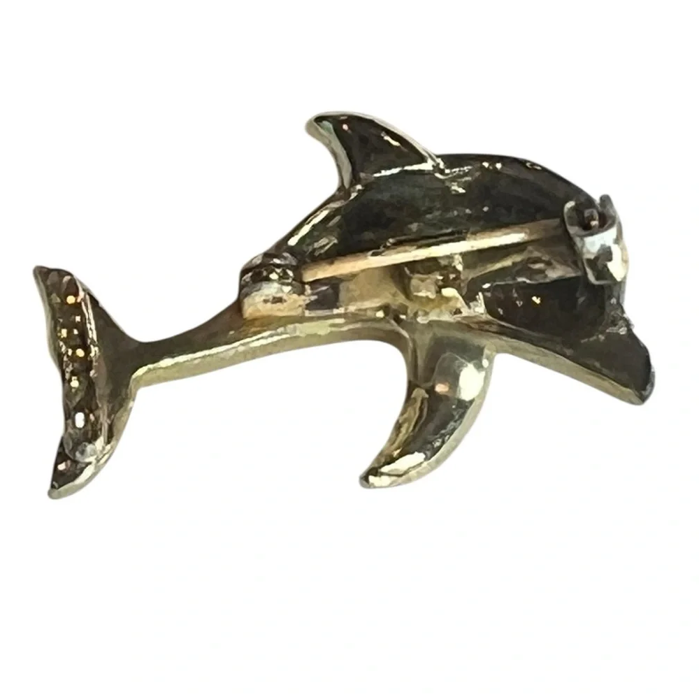 Vintage Gerry’s Silver-tone Dolphin Lapel Pin Brooch